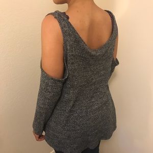 Cold Shoulder Grey Sweater